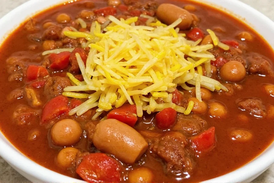 Steaming hotdog topped with chili