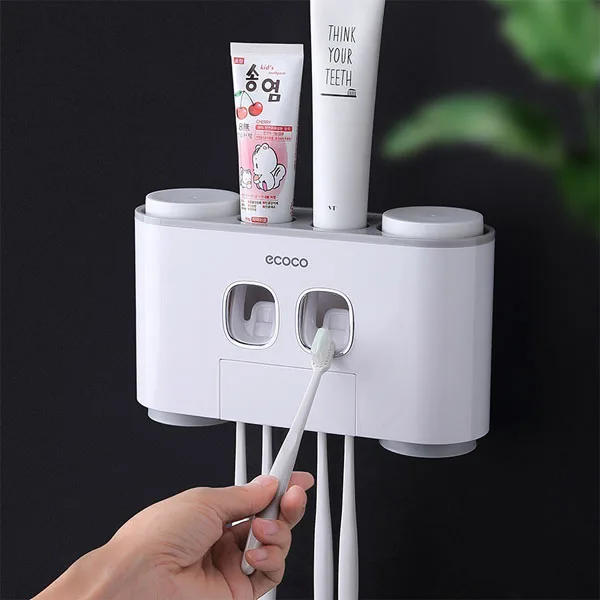 

Dropshipping 5 Toothbrush Slots 4 Toothbrush Cup 2 Toothpaste Squeezers Holder Dispenser Ecoco Toothpaste Dispenser