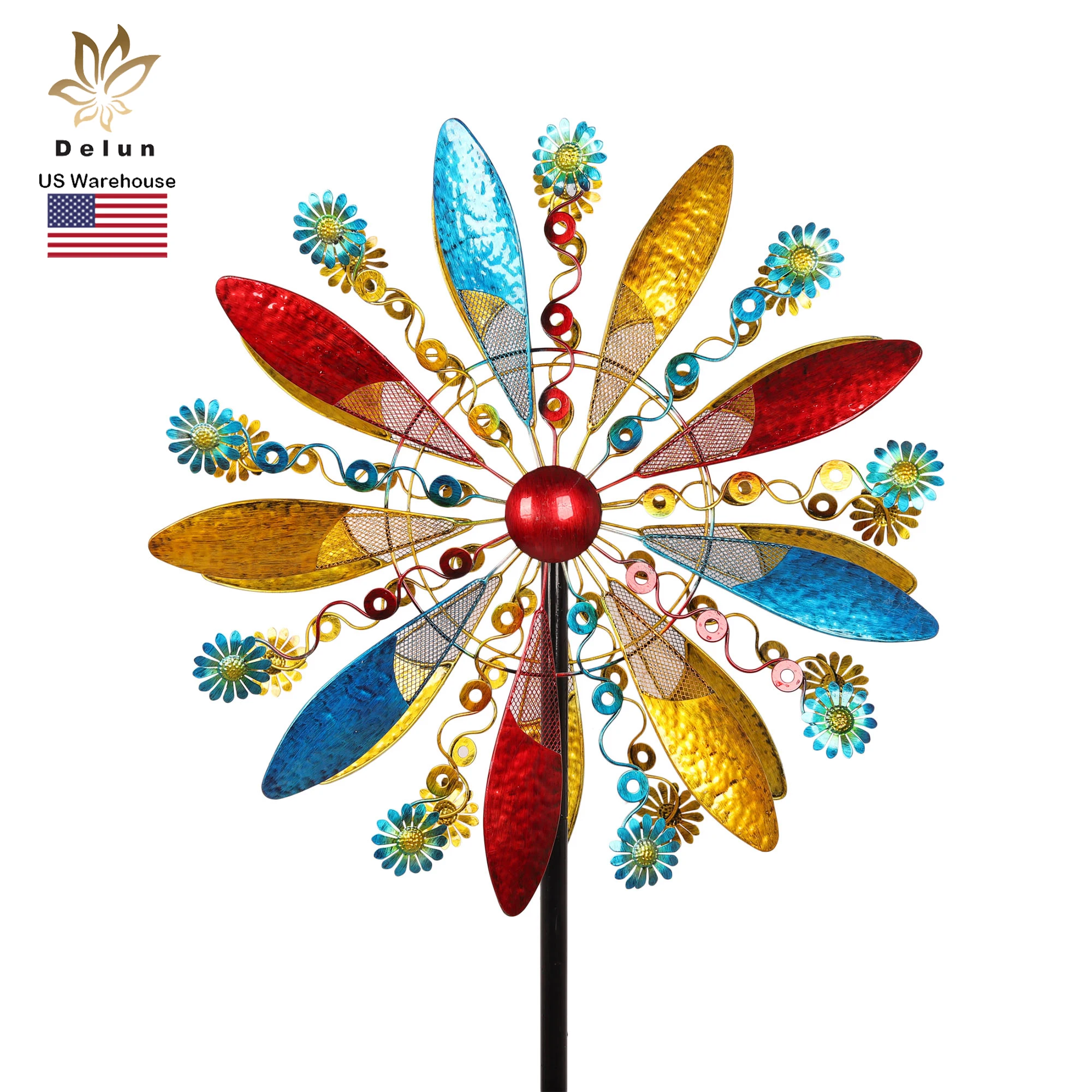 

Outdoor Lawn Decoration Colorful Outdoor Yard Windmill Wind Spinner for Garden