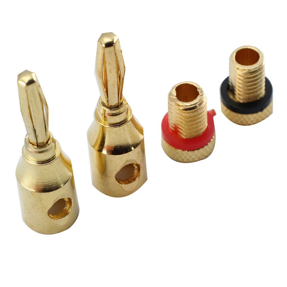 

4mm 24k Gold-Plated Musical Cable Wire Banana Plug Audio Speaker Connector Plated Musical Speaker Cable Wire Pin Connector