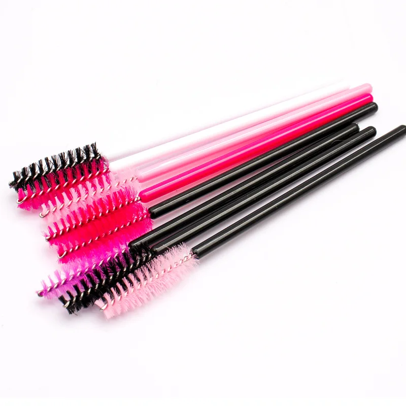 

50 pcs Eyelash Brush Disposable Mascara Wands Applicator Eyelash Spoolie Cleansing Brush for Makeup Tools, White/pink/blue/green/purple