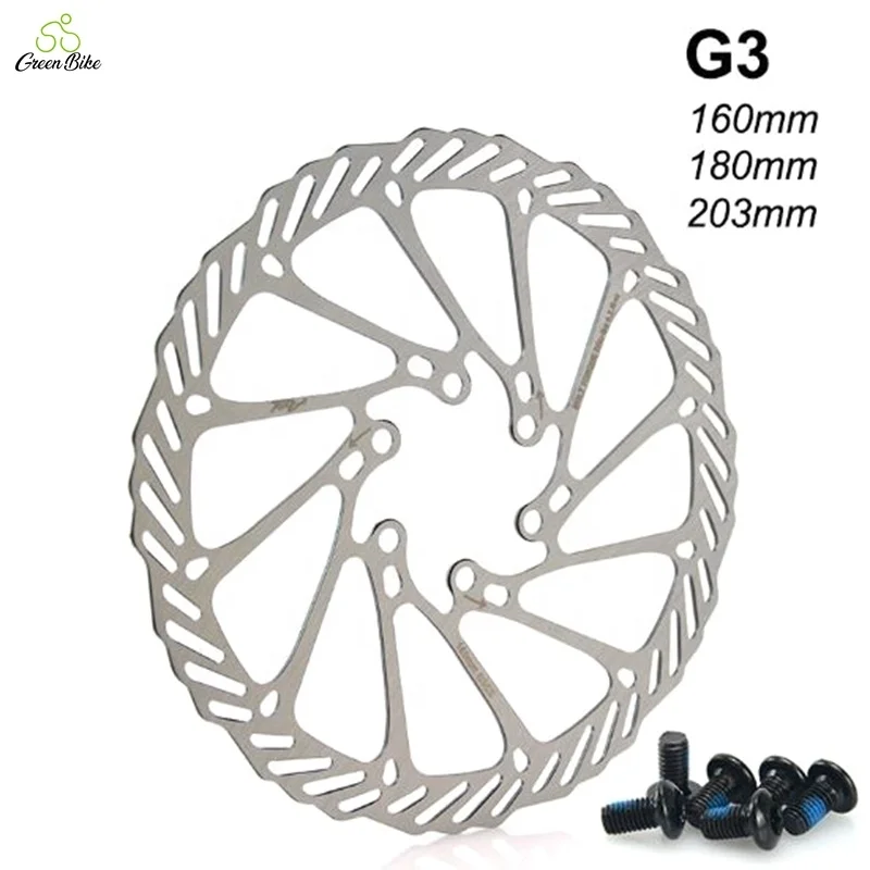 

Stainless Steel Six Nail Bicycle Mountain Bike Disc G3 160 180 203 mm Anti-rust Pad Rotor Disc Brake Bike, Silver