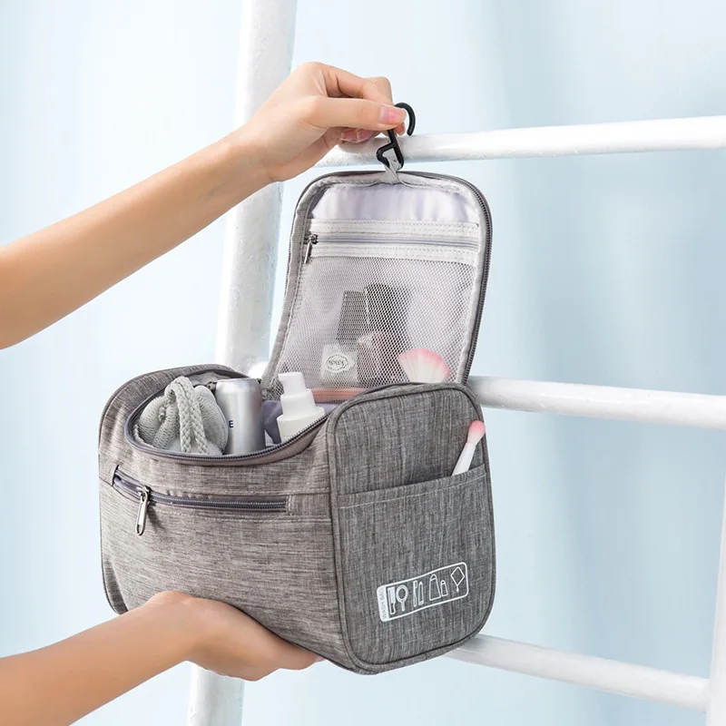 

New Portable Business Trip Wash Hook Box Toiletry Waterproof Travel Portable Storage Wholesale Cosmetic Handle Zipper Makeup Bag