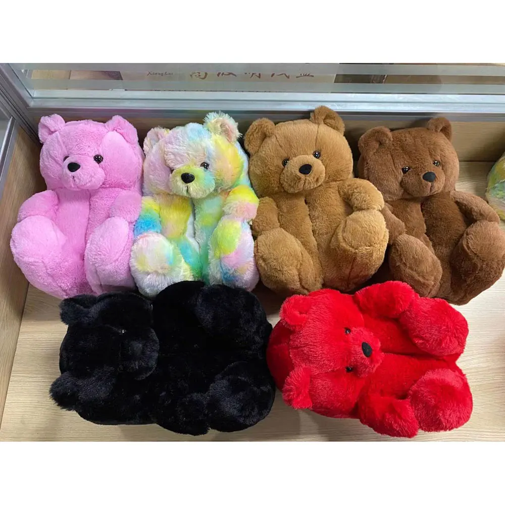 

teddy bear slippers for kid 2021 new arrivals animal  fits all plush house children toddler kids teddy bear slippers, Customized color