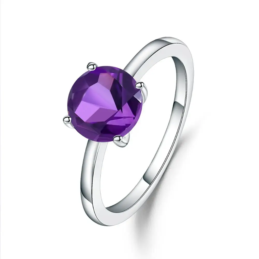 

Abiding Amethyst Wedding Ring Hotsell Round Brilliant Cut Silver 925 Engagement Purple Promise Rings For Lady JewelryJewelry