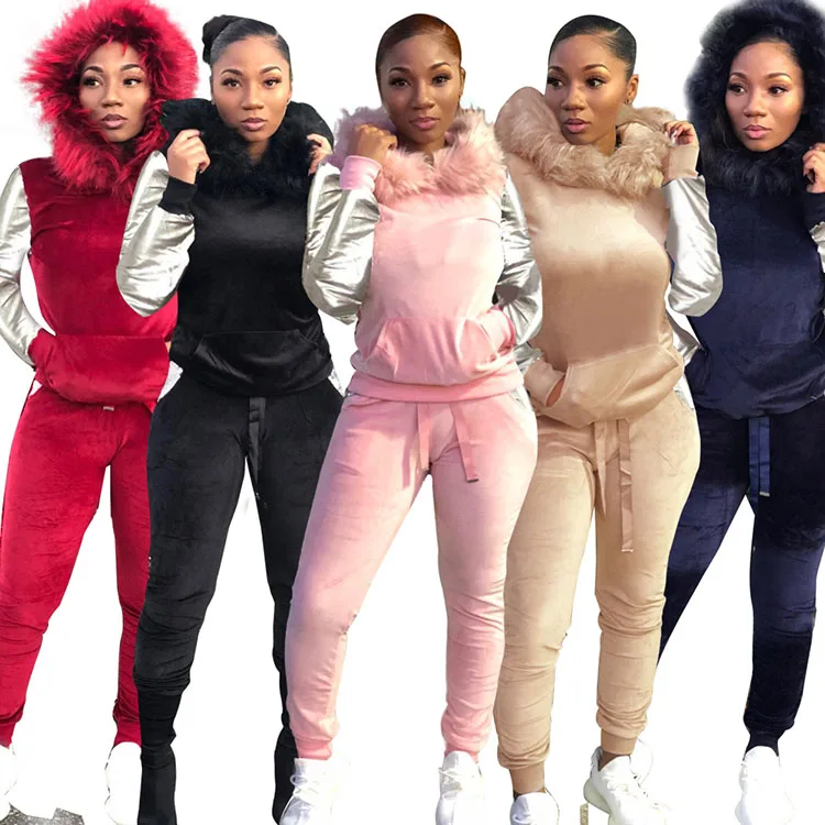 

Ladies 2 piece outfits winter women hoodies sweatshirt set