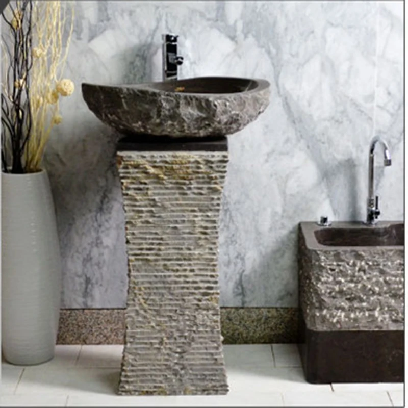 Mid Century Marble Stone Cone Pedestal Sink Contemporary Modern - Buy ...