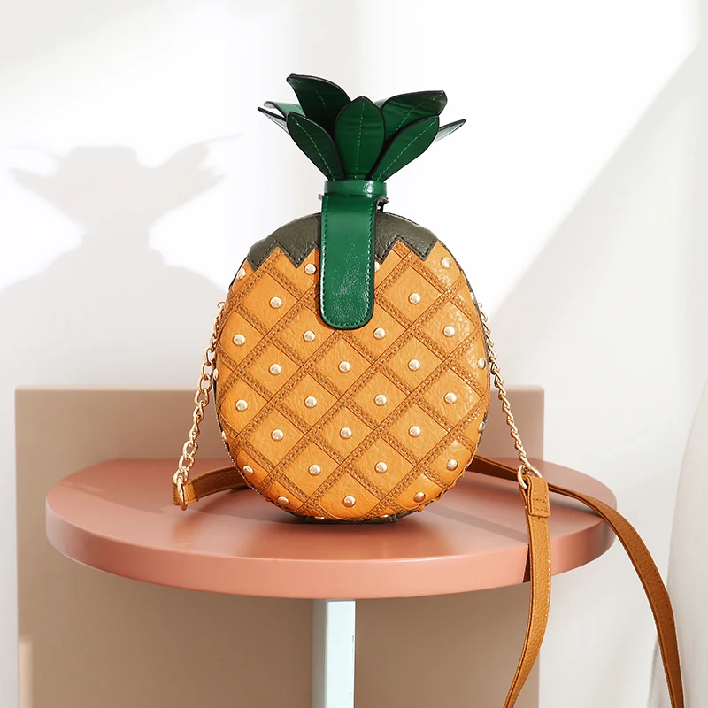 

New Female Bag Personality Pineapple Shape Handbag Small Fresh Shoulder Small Bag, Custom