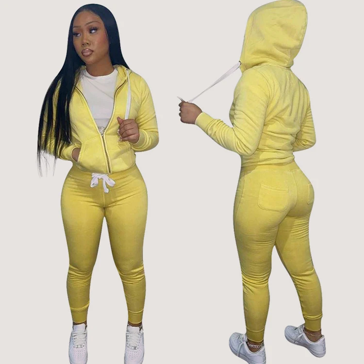 

Fashion Two Piece Hoodie Sets Jogger Pants Sweat Suit Tracksuit Fall 2021 2 Piece Set Women Clothes Joggers Clothing, Gray,pink,yellow,orange,black,khaki,blue,wine red,brown