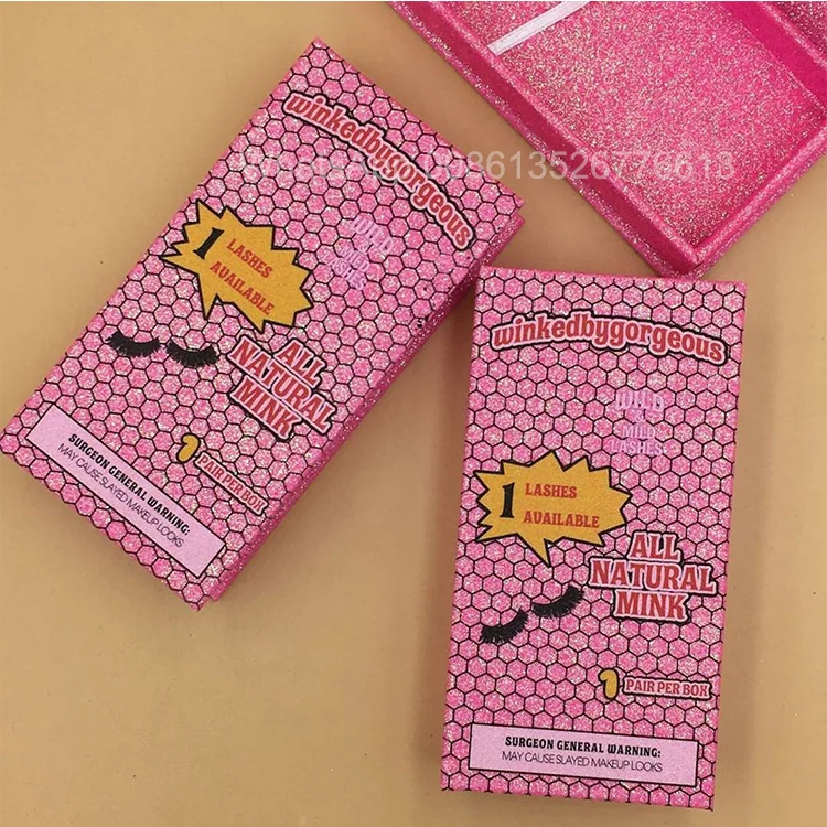 

Fluffy 25MM Mink Vendors Eyelashes and Logo Backwood Lashes Packing Box Eyelash Backwood Case, Natural black