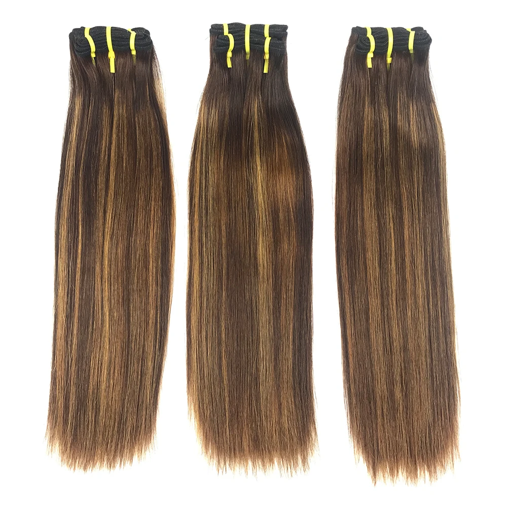 

#4/27 piano hair double drawn superior quality hair 10a from 10inch to 18inch guarantee hair company factory price for sell