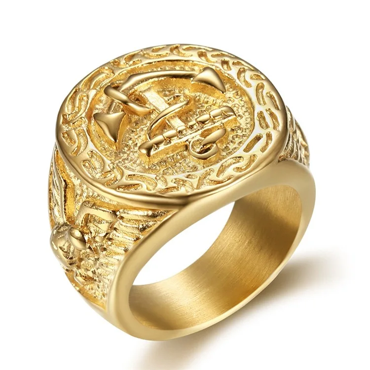 

MSYO New Ins Hip Hop Fashion Anchor Trendy Ring Accessories Jewelry