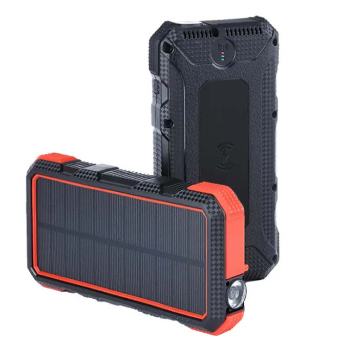 

Dual USB 18W PD Fast Charging 20000mAh Waterproof Solar Power Bank Mobile Phone Charger with LED Light