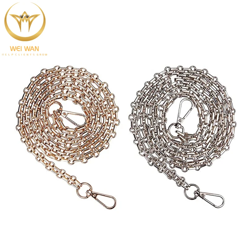 

45 Inch Iron Flat Handbag Chains Accessories Purse Shoulder Cross Body Replacement Straps with Swivel Buckles