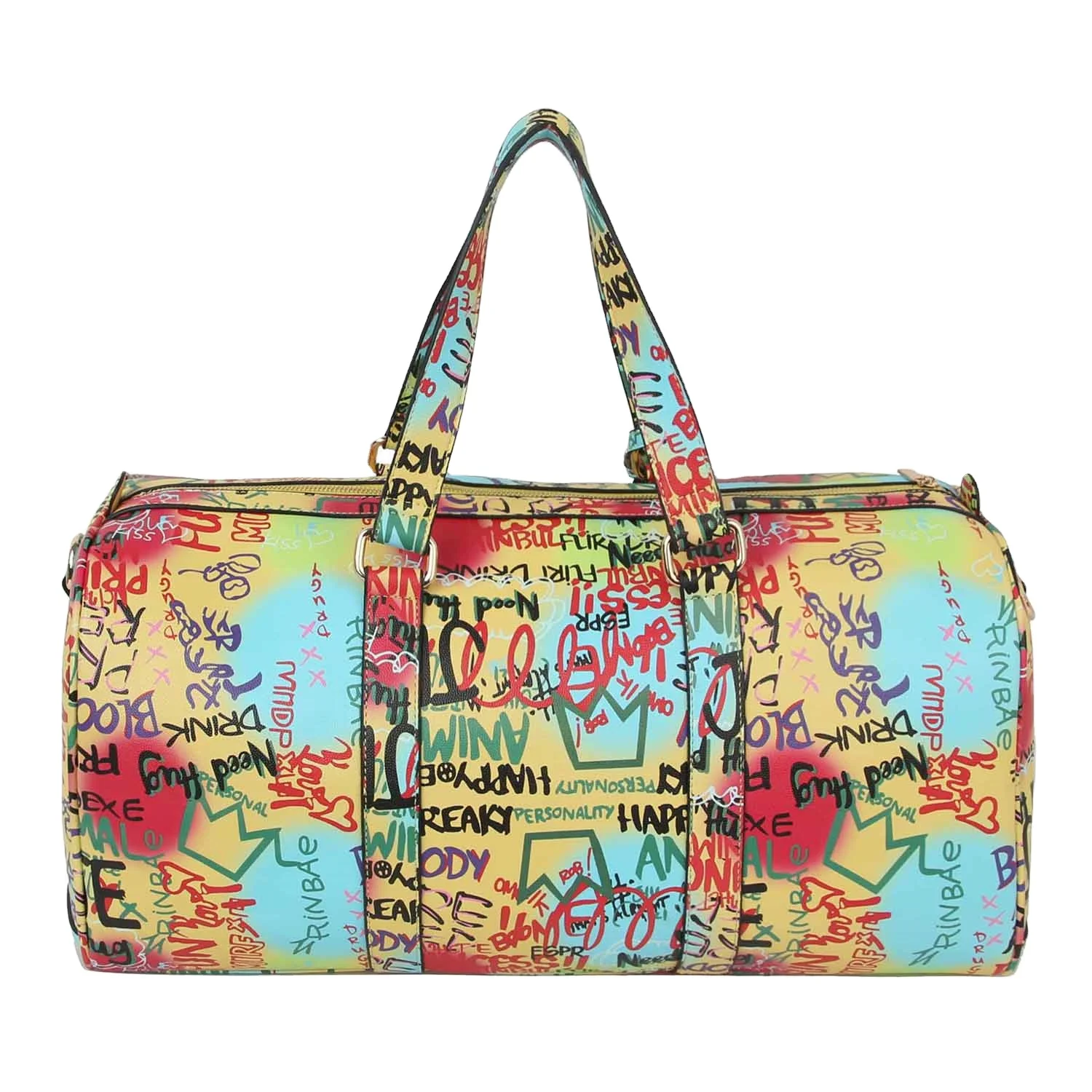 

New Arrival Women Casual Luxury Handbags PU Leather Colorful Graffiti Bags