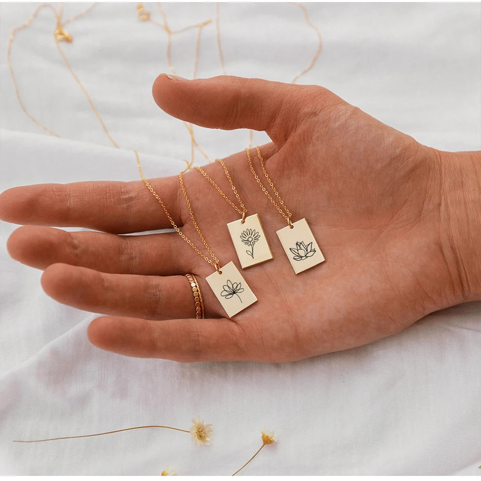 eManco Birth Flower Coin Neckl