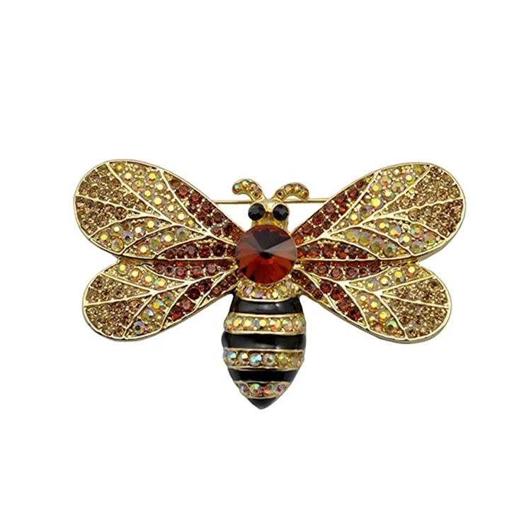 

Vintage Rhinestone Crystal Honey Bee Brooch Insect Pin For Women, Various, as your choice