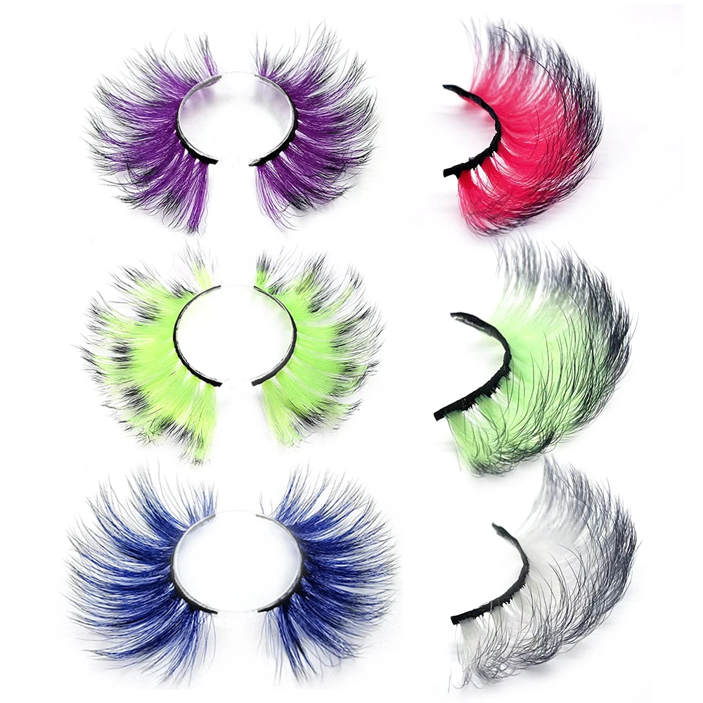 

Wholesale new 3d faux mink colorful eyelashes two toned color lashes