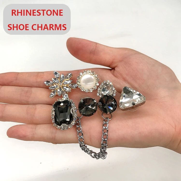 

Wholesale designer newest new luxury black pink pvc shoe decoration decorative ornaments charms clog bling charms shoe, Pantone color is available