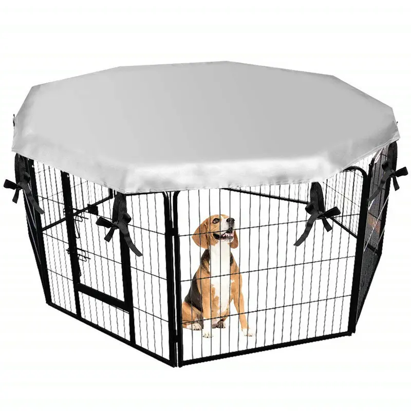 

Outdoor Dog Cage Cover Octagonal Dog Cage Rainproof And Waterproof Cover Pet Cage Cover, White