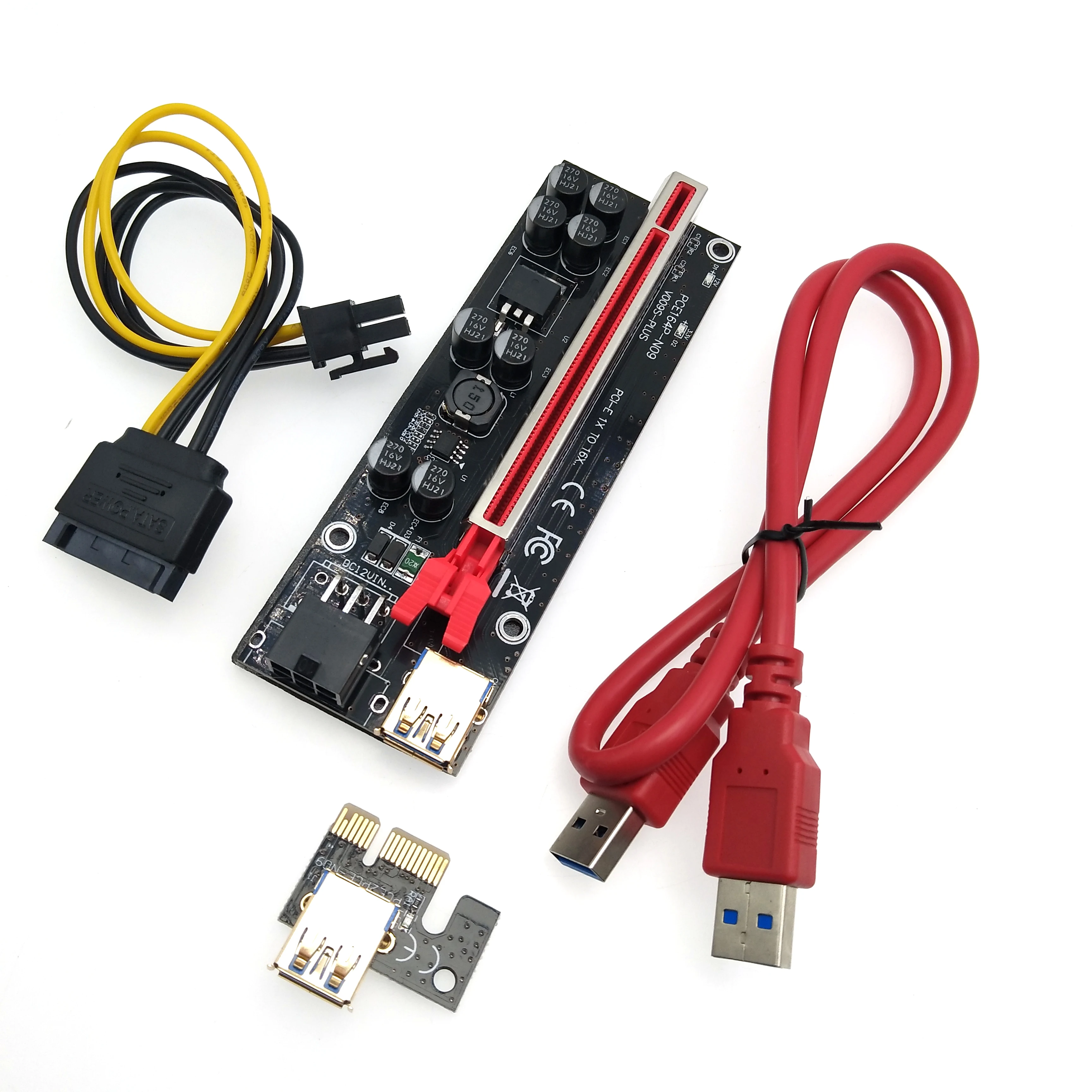 

Newest Ver 009s Pci-e 1x To 16x Ler Riser 009 Card Extender Pci Express Adapter Usb 3.0 Cable Power