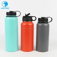 

32OZ 40OZ Hydro Wide Mouth Thermal Double Wall Stainless Steel Vacuum Flask With Straw Lid Cap