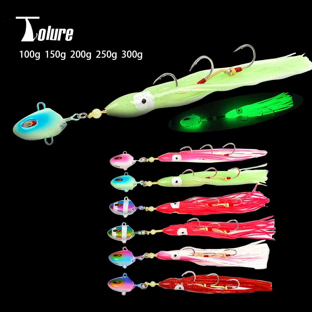 

Weihai Wholesale 100g-300g saltwater jigging lure Luminous Fishing Jigging Inchiku Slider Octopus Fishing Lures