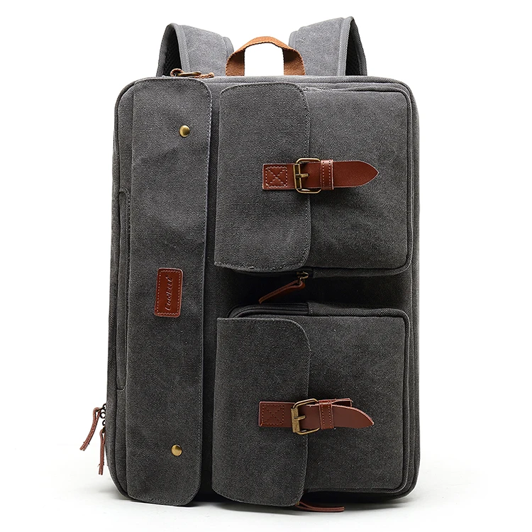 

Wholesale Custom Laptop Soft Messenger Bag Shoulder Bag Canvas Backpack Cloth Multi-Functional Briefcase for Laptop