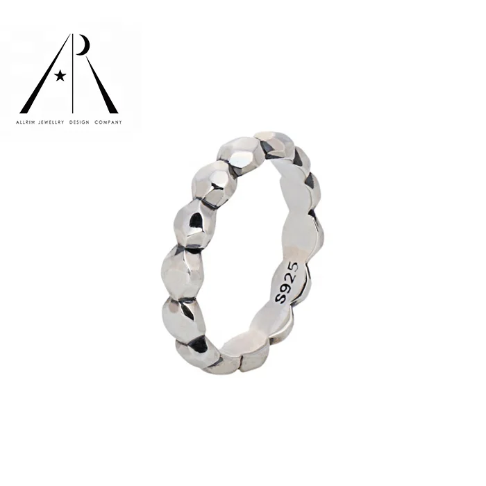 

925 Sterling silver platinum plated fashion design Simple scale rings