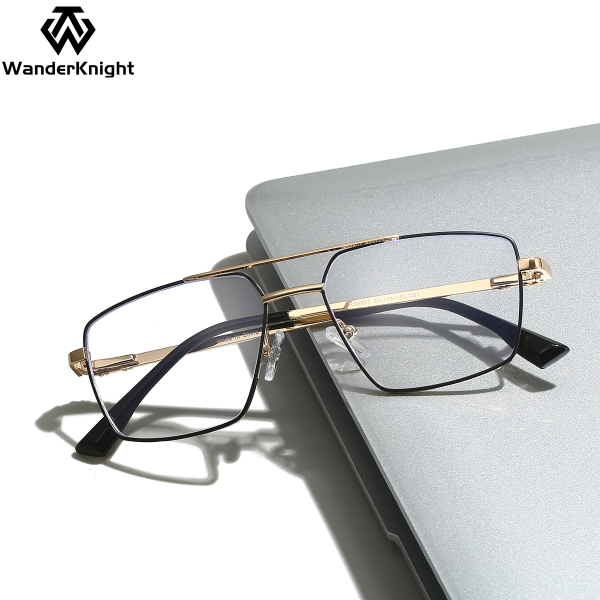 2024 Metal Luxury wholesale Computer Square Eyeglasses Frame high quality optical frames For Men Blue Light Blocking Glasses