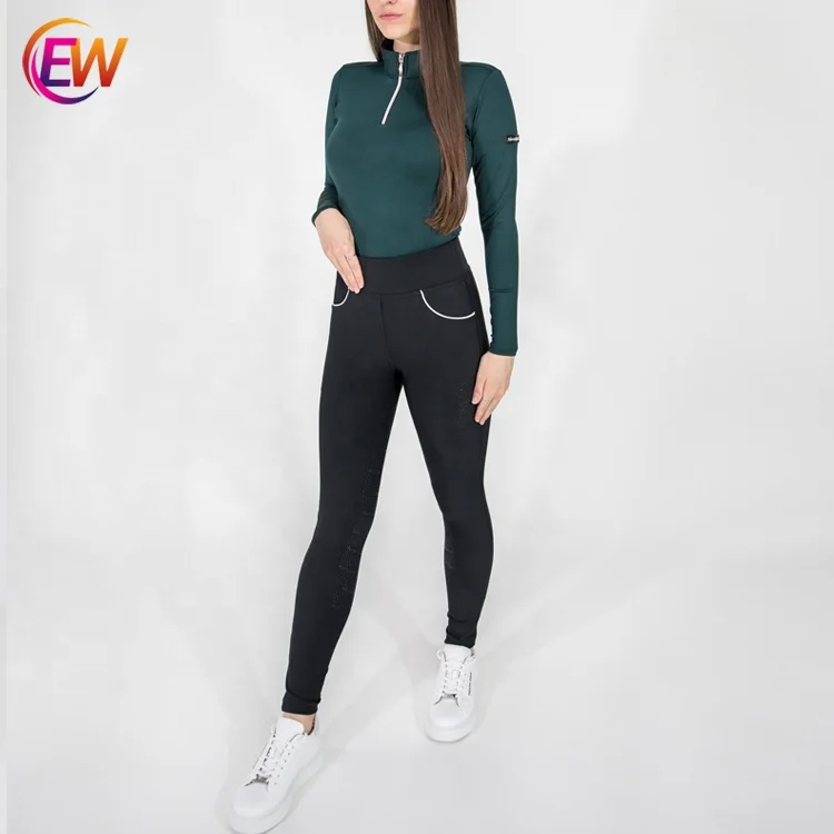 

2022 Dongguan EW Hot Sell In Europe Women Equestrian Pants Silicone Horse Riding Tights Leggings Breeches, Customized color