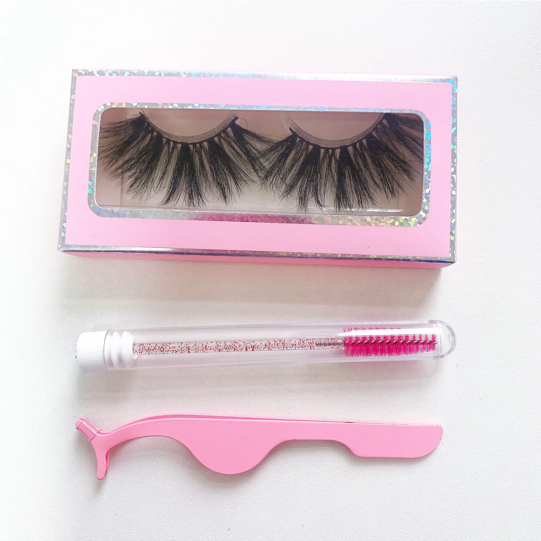 

Wholesale Lashes 3D faux Mink Eyelashes Custom packaging Box Own Logo Brand Lashes Vendors, Black color