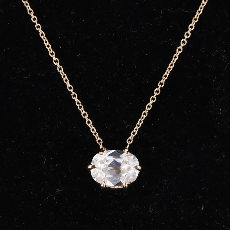 

Yellow Gold Necklace Jewelry Woman Fashion Gift Synthetic Moissanite Necklaces