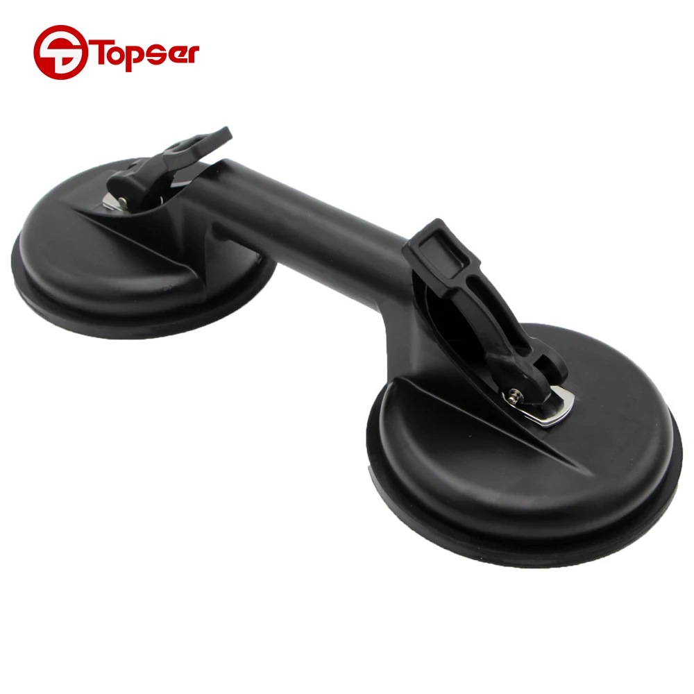 Hevay Duty Black Matte Two Cups Vacuum Glass Suction Lifter,Glass