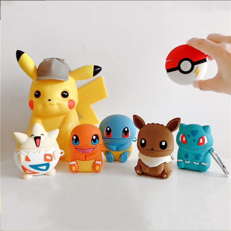 

Accessories For Airpods 1 2 Pro Cover Cute Cartoon 3D Pokemon Wireless Earphone For Airpod Case 3D Protective Dustproof Earbud