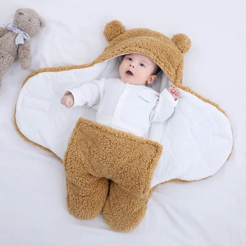 

Baby Sleeping Bag Ultra Soft Fluffy Fleece Newborn Blanket Infant Boys Girls Clothes Sleeping Nursery Wrap Swaddle, Customized color