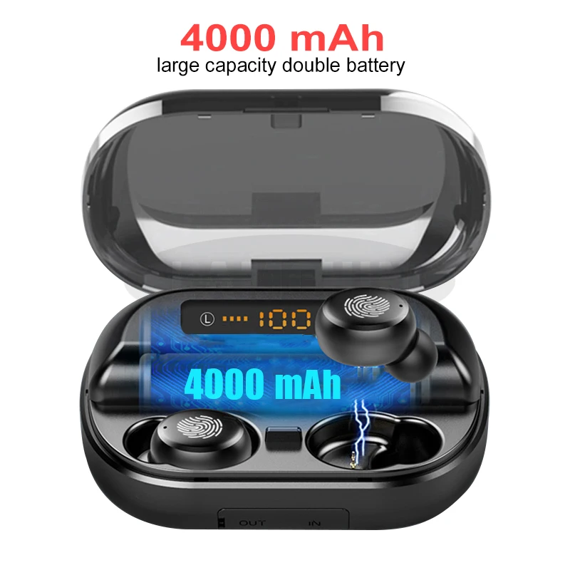 

V11 TWS touch 4000mah de potencia bluetooth 5.0 headset wireless earphones binaural in-ear earbuds for charging smartphone