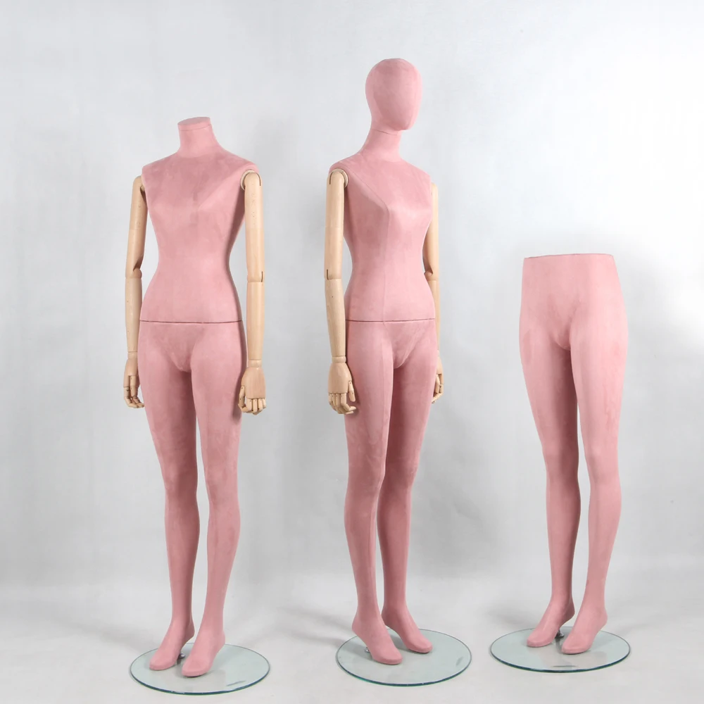 

best selling wooden articulated arms velvet fabric female tailoring foam dummy dress forms ladies underwear headless mannequin