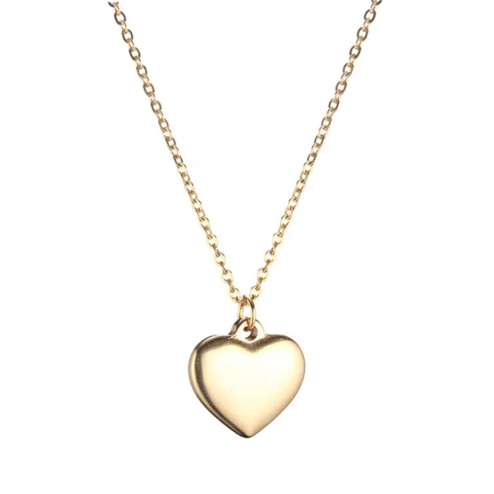 

Elegant delicate women style silver/gold/rose gold high quality polish cheap wholesale stainless steel heart pendant necklace