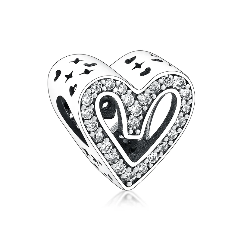 

Fine Jewelry Valentine's Day Gift 925 Sterling Silver Heart Charms Custom Charm for Bracelet Necklace Jewelry Making