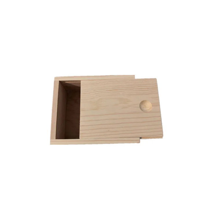 
Wholesale Custom Natural Pine Sliding Drawer Tie Chess Jewelry Gift Storage Wood Box 