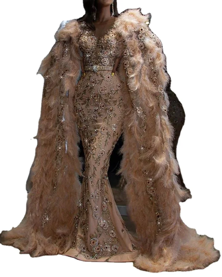 

Luxury Mermaid Sequins V neck Plus Size Evening Gowns Dress For Women, Picture