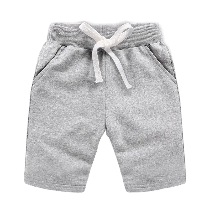 

Summer Breathable Boy Mid Waist Loose Shorts Children Pure Cotton Clothing Solid Color Casual Short Pants
