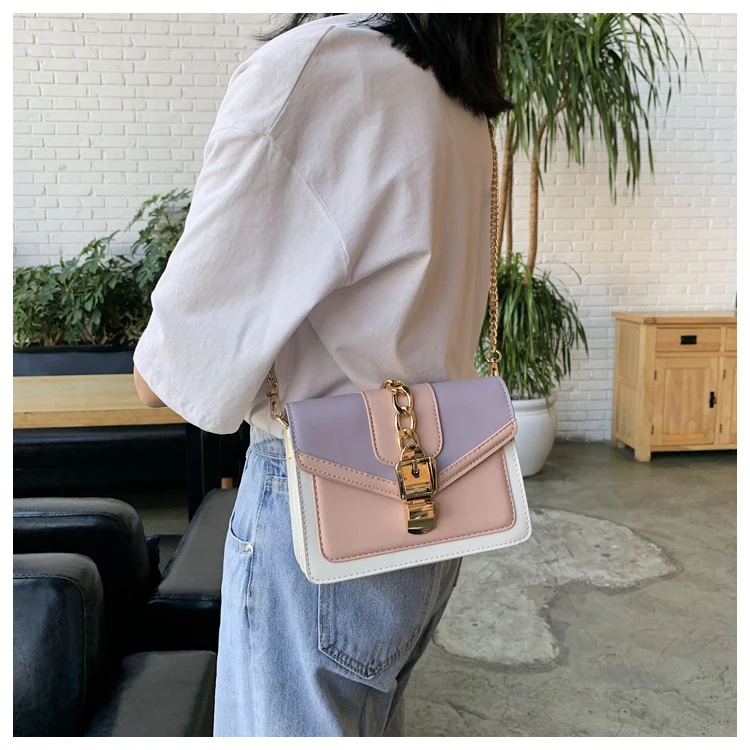 

New ladies color-blocking shoulder bag fashion women handbags purse