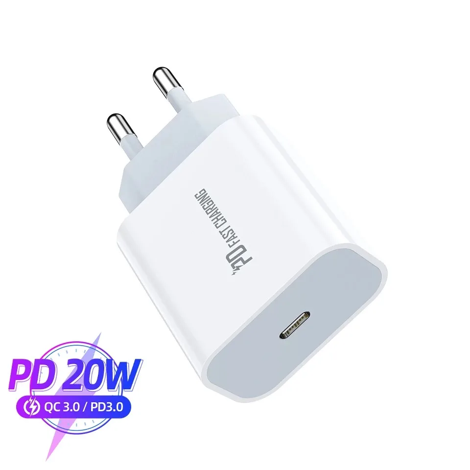 

Hot selling mobile phone accessories pd 18w 20w fast pd charger, White