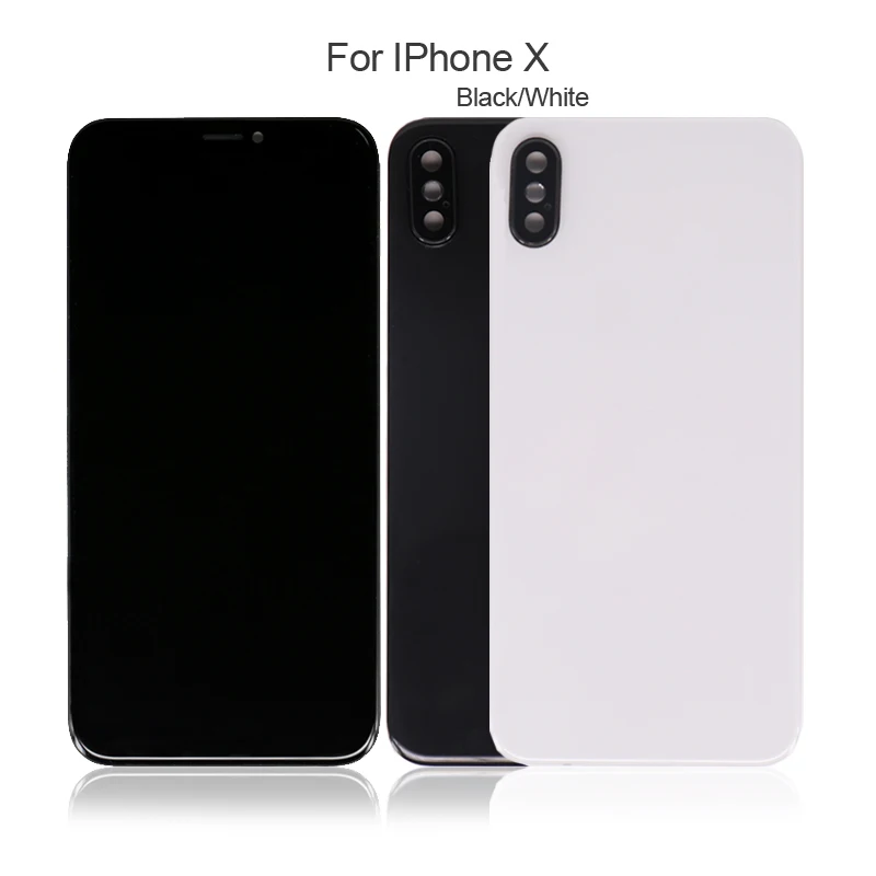 

Replacement Parts Back Battery Cover Back Cover Housing Back Glass Cover Panel Case Camera Lens For iPhone X, Black white