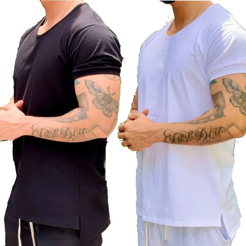 

2021 Customized Large Size Wholesale Pure Cotton Fitness Clothing Men T Shirt Cotton Sports Top, As picture