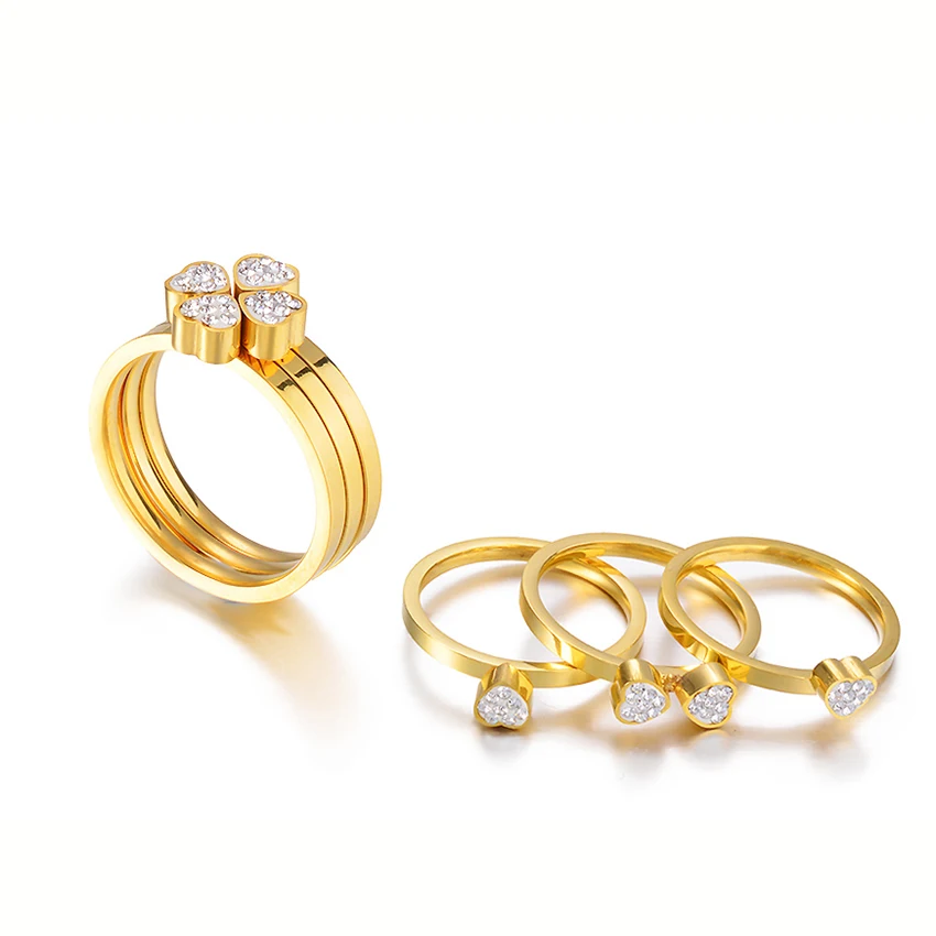 

Fashion Jewelry Zircon Classic Women Dainty Stainless Steel Ring
