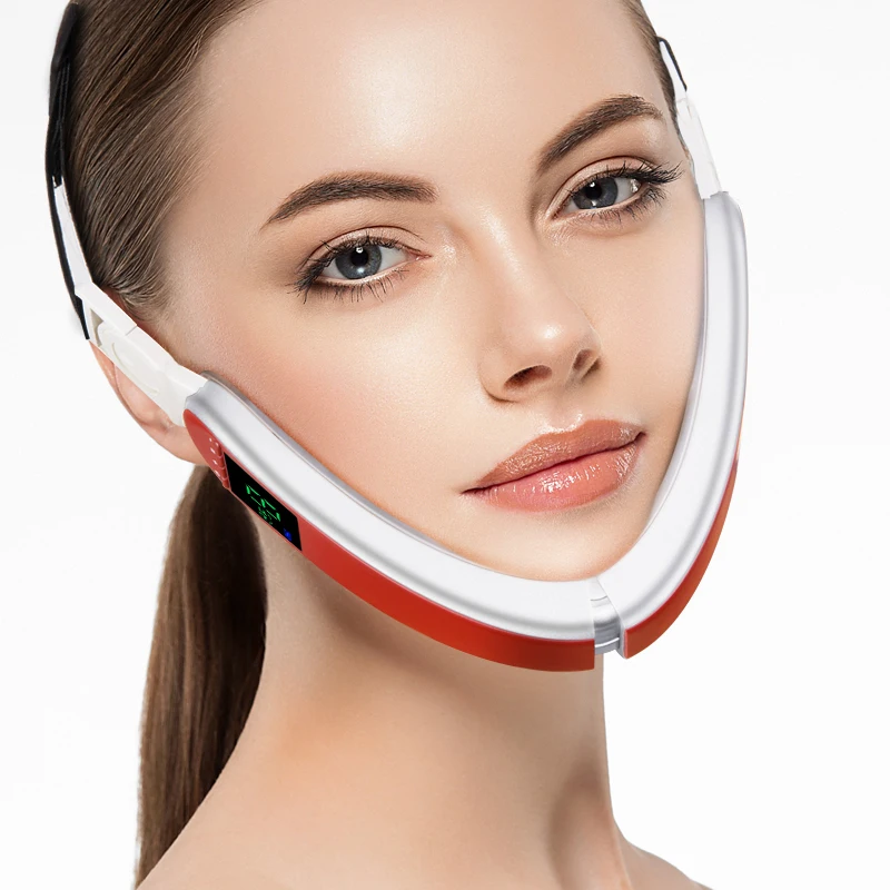 

face slimming v-face machine skin tightening device Photon tender red and blue light USB rechargeable