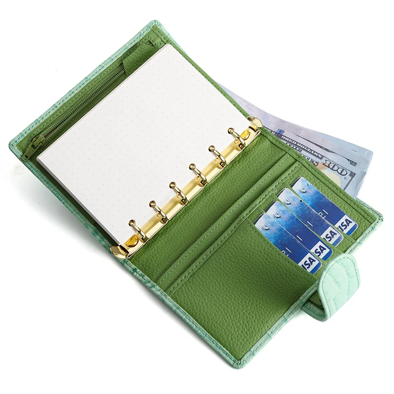 

Wholesale Luxury Multifunction Business Notepad Card Holder Alligator Print Pu Leather Binder Book Cover